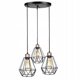 Lampa Wisząca Sufitowa Loftowa Diament Zwis Plafon do LED 3x E27 Brylant