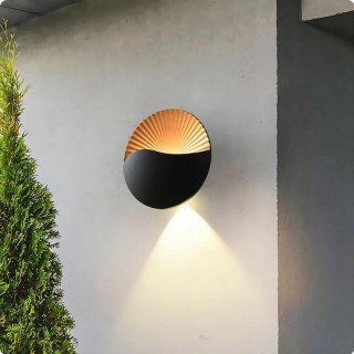 Lampa ścienna LED do wnętrz i na zewnątrz IP65 black shell muszla 6W