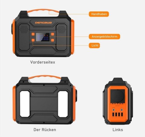 Przenośna stacja zasilająca 250 Wh, 230 V/250 W AC/DC/USB 65000 mAh