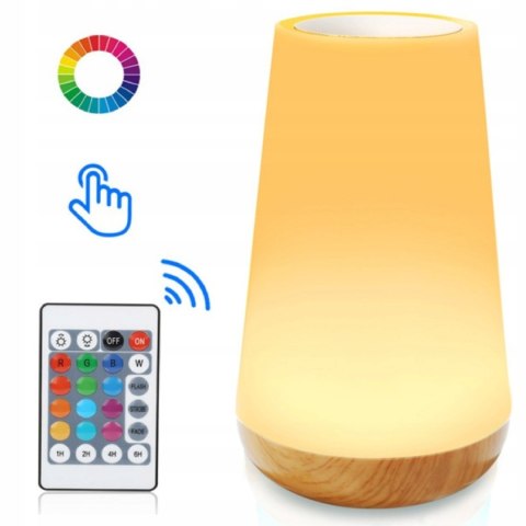 Bezprzewodowa Lampka 13 Kolorów Dotykowa RGB pilot LAMPKA NOCNA LED USB