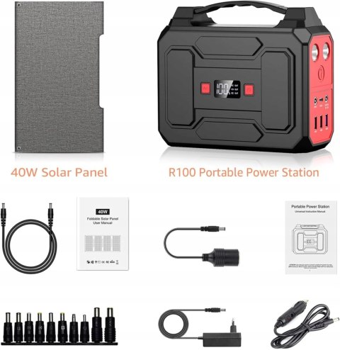 STACJA ZASILANIA 100W GENERATOR SOLARNY + 40W SOLAR POWYSTAWOWY