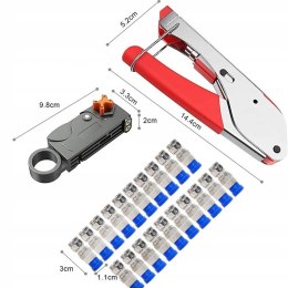 Zaciskarka do kabli złączy kompresyjnych + 20szt wtyczka F RG59/6