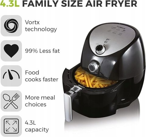 Frytkownica beztłuszczowa Air Fryer Tower T17021VDE 1500 W 4,3 l