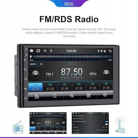 RADIO SAMOCHODOWE 2DIN 7''ANDROID 10 GPS + kamera cofania