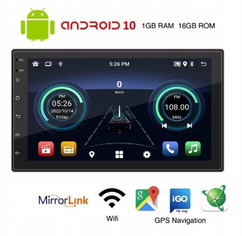 RADIO SAMOCHODOWE 2DIN 7''ANDROID 10 GPS + kamera cofania