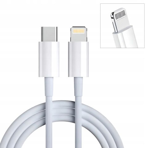 SZYBKA ŁADOWARKA DO IPHONE KOSTKA 20W + KABEL 1M / USB-C - IPHONE LIGHTING