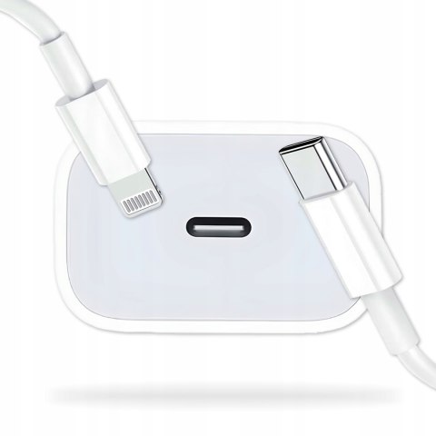 SZYBKA ŁADOWARKA DO IPHONE KOSTKA 20W + KABEL 1M / USB-C - IPHONE LIGHTING