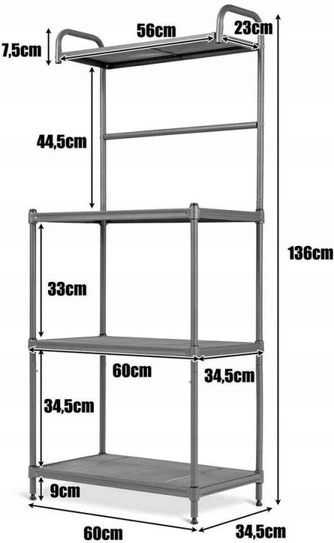 4-poziomowy Regał Stojak Kuchenny ORGANIZER