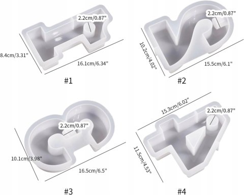 Zestaw foremek silikonowych do żywicy epoksydowej 1 2 3 4 DIY 4szt