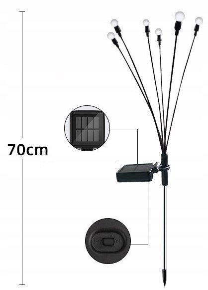 Lampki ogrodowe solarne 70cm,10led, zestaw 2szt lampki wbijane