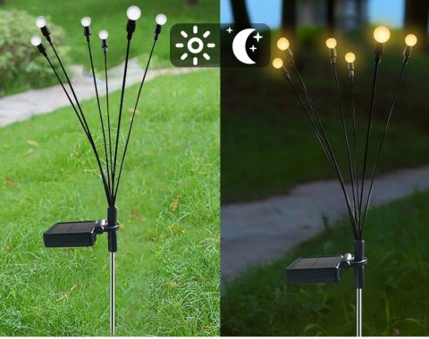 Lampki ogrodowe solarne 70cm,10led, zestaw 2szt lampki wbijane