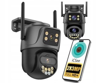 PODWÓJNA KAMERA ZEWNĘTRZNA IP INTELIGENTNA OBROTOWA IP WIFI QHD 2x 3MP ZOOM