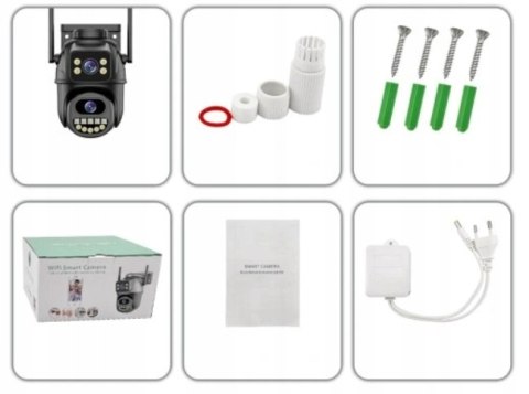 PODWÓJNA KAMERA ZEWNĘTRZNA IP INTELIGENTNA OBROTOWA IP WIFI QHD 2x 3MP ZOOM