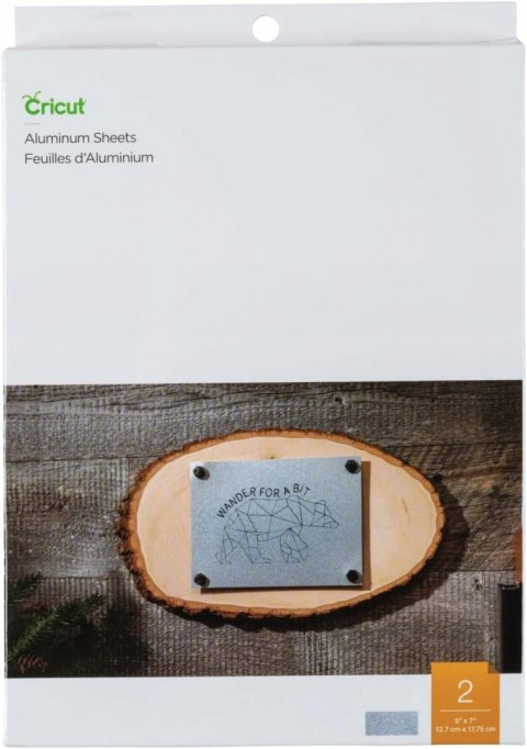 Cricut Arkusze aluminiowe, 12,7 cm x 17,7 cm (5" x 7") (2 k), srebrne