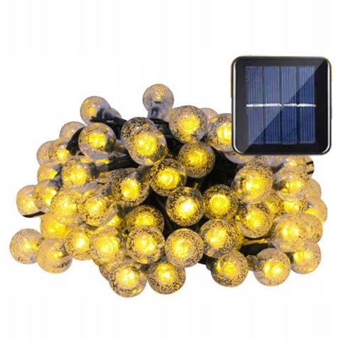 GIRLANDA LAMPKI OGRODOWE SOLARNE 300LED KULKI 32M biały ciepły