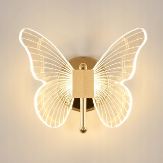 LED KINKIET ŚCIENNY MOTYL 10W ZŁOTY LAMPA