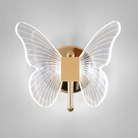 LED KINKIET ŚCIENNY MOTYL 10W ZŁOTY LAMPA