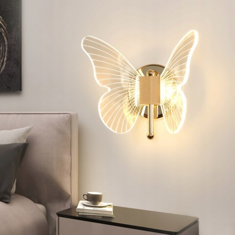 LED KINKIET ŚCIENNY MOTYL 10W ZŁOTY LAMPA