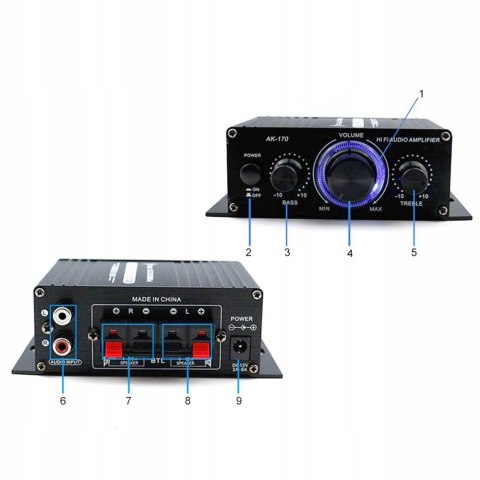 200W + 200W HiFi Stereo 12 V Wzmacniacz audio