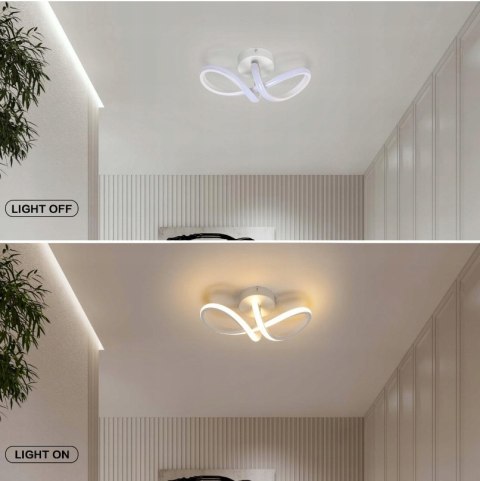 LAMPA SUFITOWA LED ŻYRANDOL LED KINKIET 24W BIAŁY NOWOCZESNY