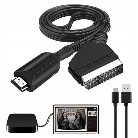 Scart Na HDMI Konwerter Z Kablem HDMI Adapter HDTV