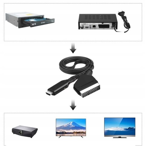 Scart Na HDMI Konwerter Z Kablem HDMI Adapter HDTV