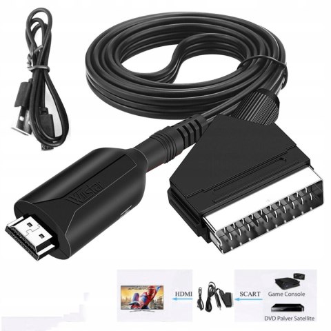 Scart Na HDMI Konwerter Z Kablem HDMI Adapter HDTV