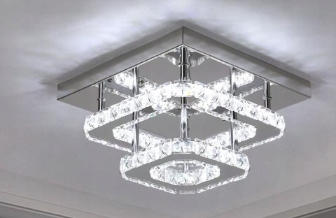 LAMPA SUFITOWA KRYSZTAŁOWA PLAFON GLAMOUR Zimny Biały