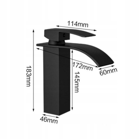 CZARNA STOJĄCA ŁAZIENKOWA Umywalkowa Wodospad