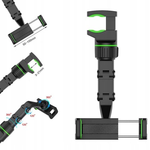 UCHWYT DO SAMOCHODU NA TELEFON NA LUSTERKO WSTECZNE OBROTOWY MOCNY