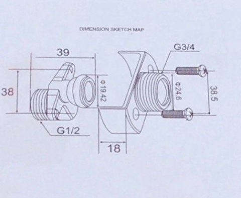 Adapter do baterii prysznicowej i ścienny do baterii prysznicowej