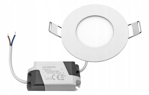 PANEL LED SUFITOWY PODTYNKOWY OKRĄGŁY 3W x 6 led 3000K 230v