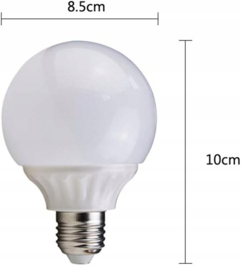 Żarówka LED 4000K barwa neutralna 5W G80 E27 220V mleczna