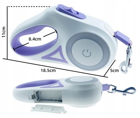 Automatyczna Wysuwana Smycz dla Psa z Latarką 5M