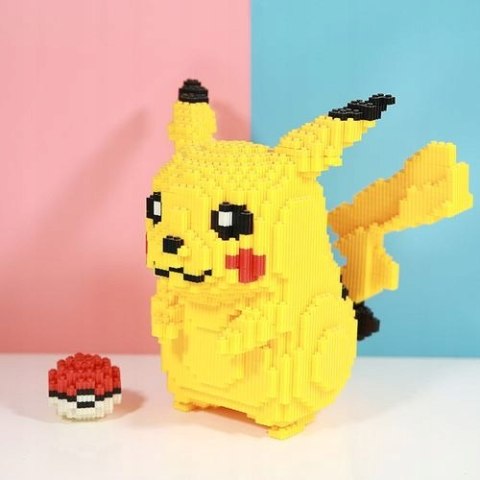 Klocki Pokemon PIKACHU PRZYBORNIK Pokeball Model 3D