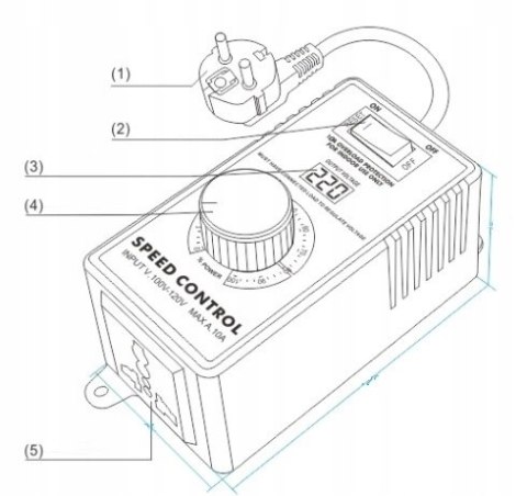 Regulator obrotów silnika mocy napięcia 2000W 230V