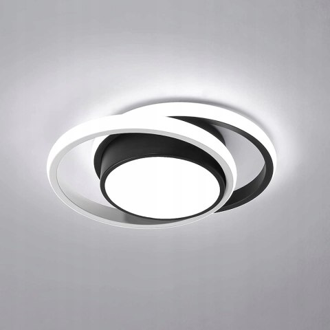 LAMPA SUFITOWA PLAFON LED OKRĄGŁY CZARNA NOWOCZESNA DO SALONU 36W 3000K