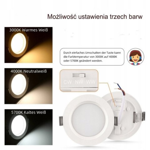 OCZKO SUFITOWE LAMPA LED 7W 3 barwy