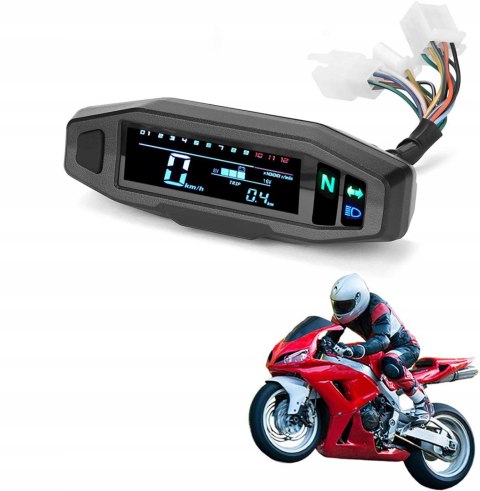 PRĘDKOŚCIOMIERZ DO MOTORA MOTOCYKLOWY LCD MINI