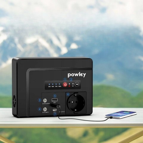 Powerbank Powkey 26400 mAh czarny G-100-97. 68Wh