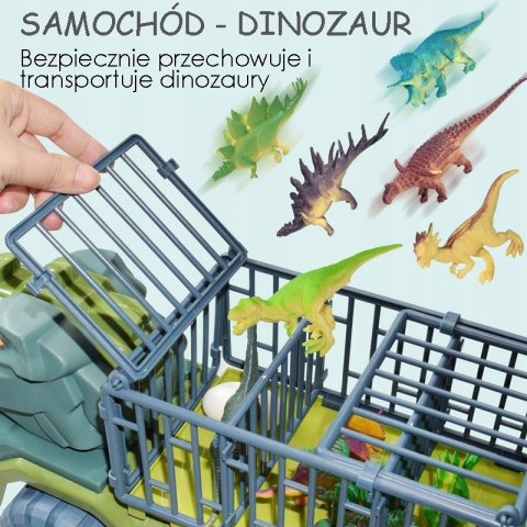 SAMOCHÓD AUTO DINOZAUR + FIGURKI DINOZAURY ZESTAW