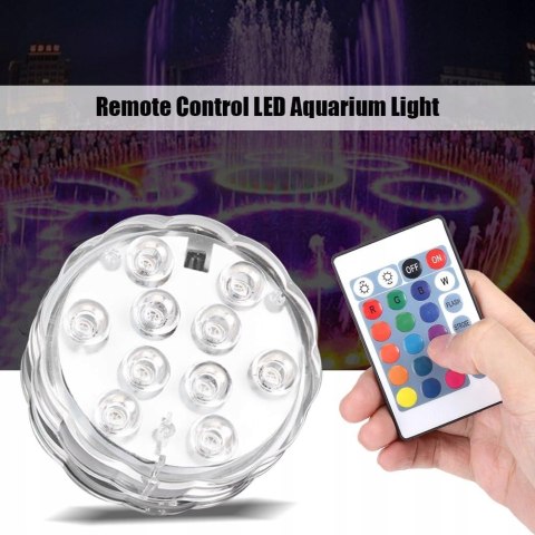 Wodoodporne lampy LED RGB z pilotem do JACUZZI, BASENU, AKWARIUM 3xAAA IP68