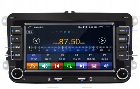 NAWIGACJA 2DIN RADIO ANDROID 14 16GB VW PASSAT GOLF LEON + KAMERA COFANIA