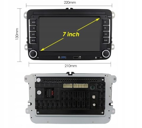 NAWIGACJA 2DIN RADIO ANDROID 14 16GB VW PASSAT GOLF LEON + KAMERA COFANIA