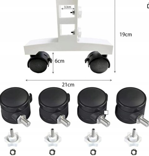NOGI NÓŻKI Z KÓŁKAMI DO PŁYTOWEGO PROMIENNIKA GRZEJNIKA IR