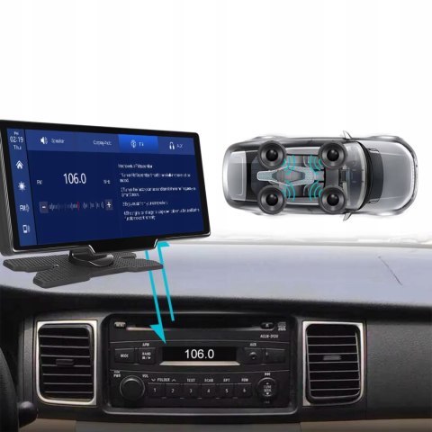 Radio Stacja Multimedialna Monitor Android Auto Apple Carplay DVR 2 Kamery