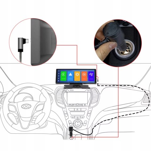 Radio Stacja Multimedialna Monitor Android Auto Apple Carplay DVR 2 Kamery