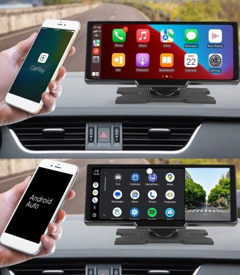 Radio Stacja Multimedialna Monitor Android Auto Apple Carplay DVR 2 Kamery