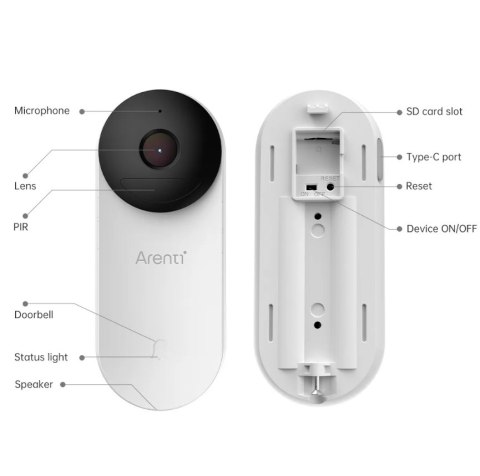 Dzwonek wideo Laxihub Bellcam Wi-Fi domofon Dwukierunkowe audio