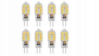 Żarówka LED G4 3W=20W AC/DC 12V Biały Ciepły 210LM - 8sztuk